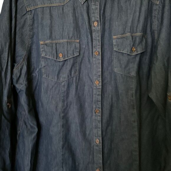 C'est Toi Juniors Blue Shirt Dress Roll Tab Sleeve Button Down Dress Size 3XL - Picture 5 of 8